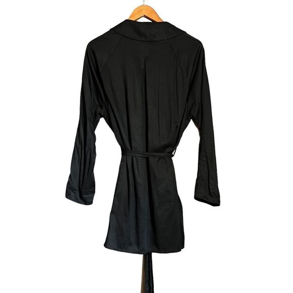 Hollister black drape belted coat. Size large‎ - Picture 9 of 11